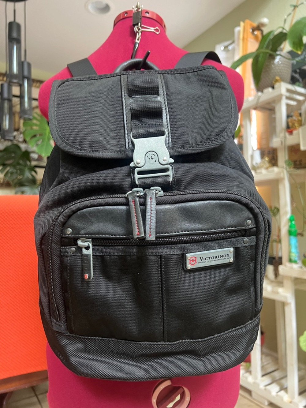 Victorinox Black  Everyday Compact Backpack with Front Buckle size 11”x14”